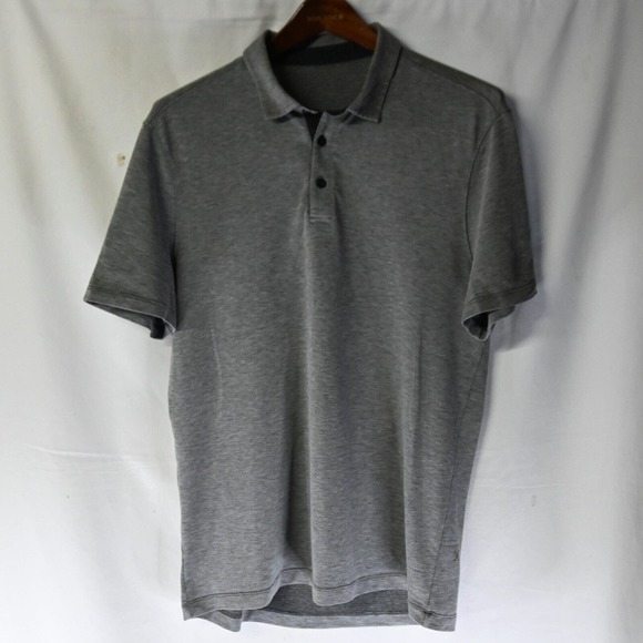 Lululemon Large Gray S/S‎ Evolution Wicking Tech Golf Casual Polo Shirt - Picture 1 of 6